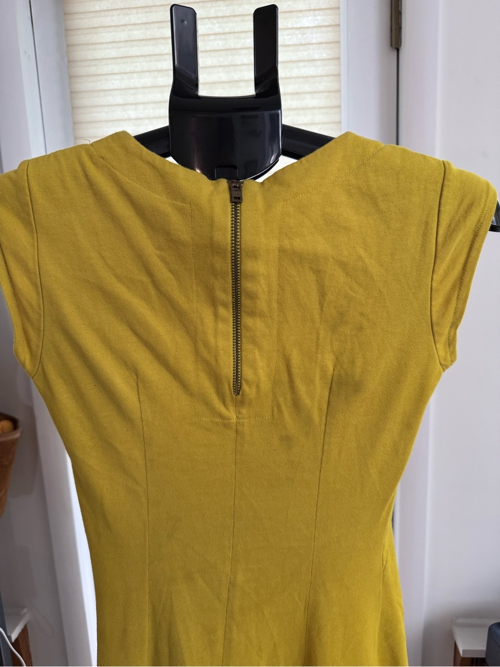 French Connection Mustard Yellow Graphic embroidered Tank Dress size 0 - Picture 6 of 11